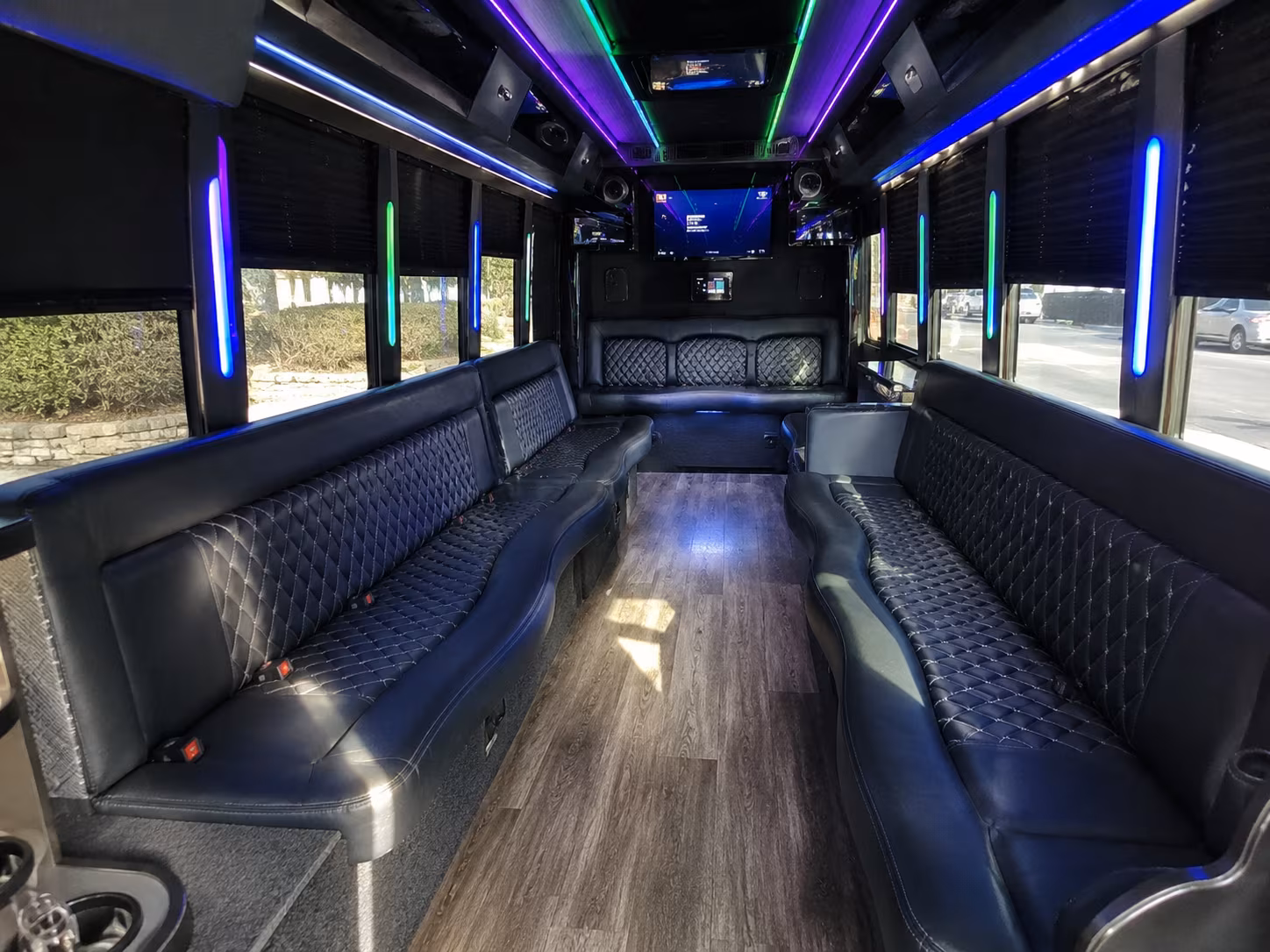 grand prairie 15 passenger party bus interior