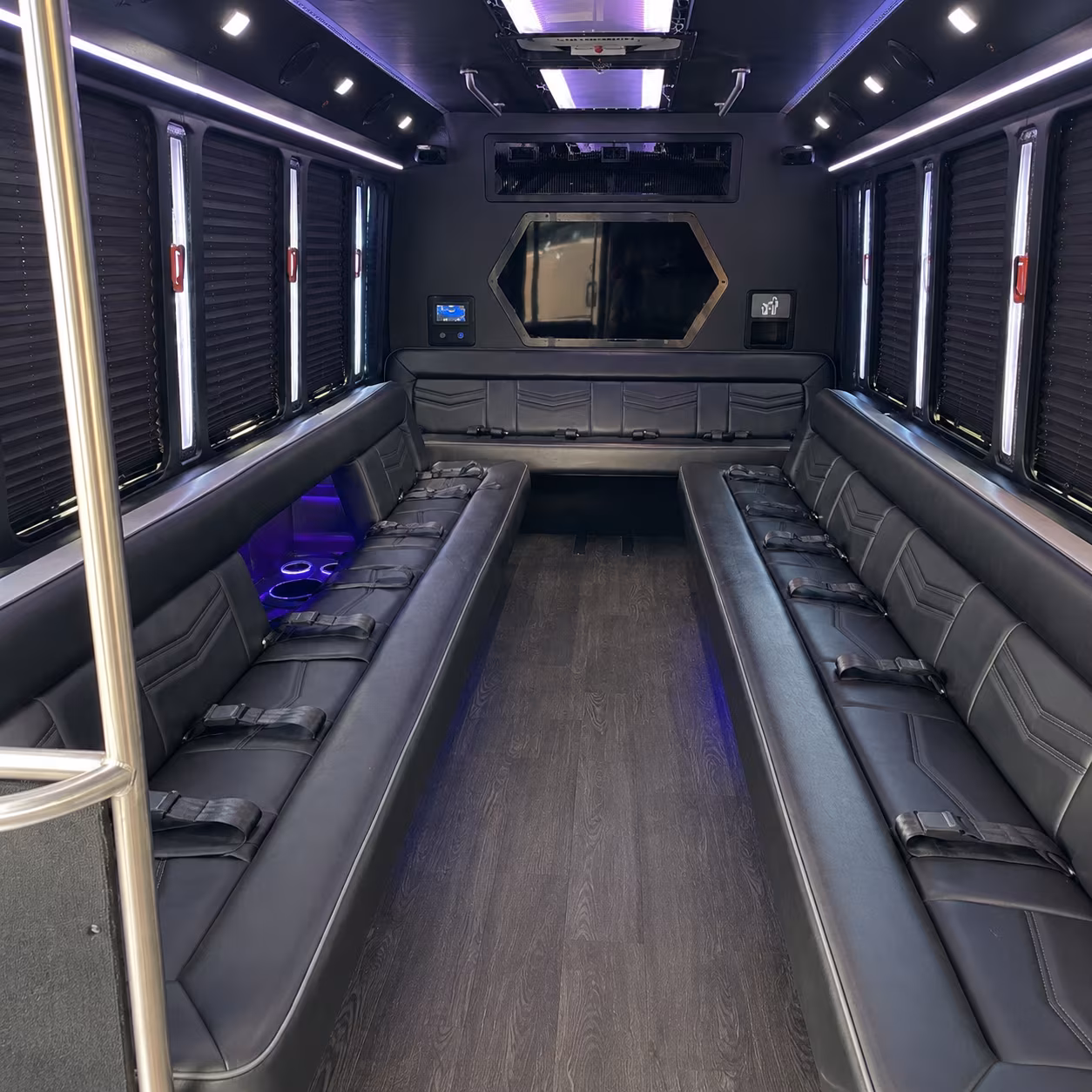 grand prairie 18 passenger party bus interior