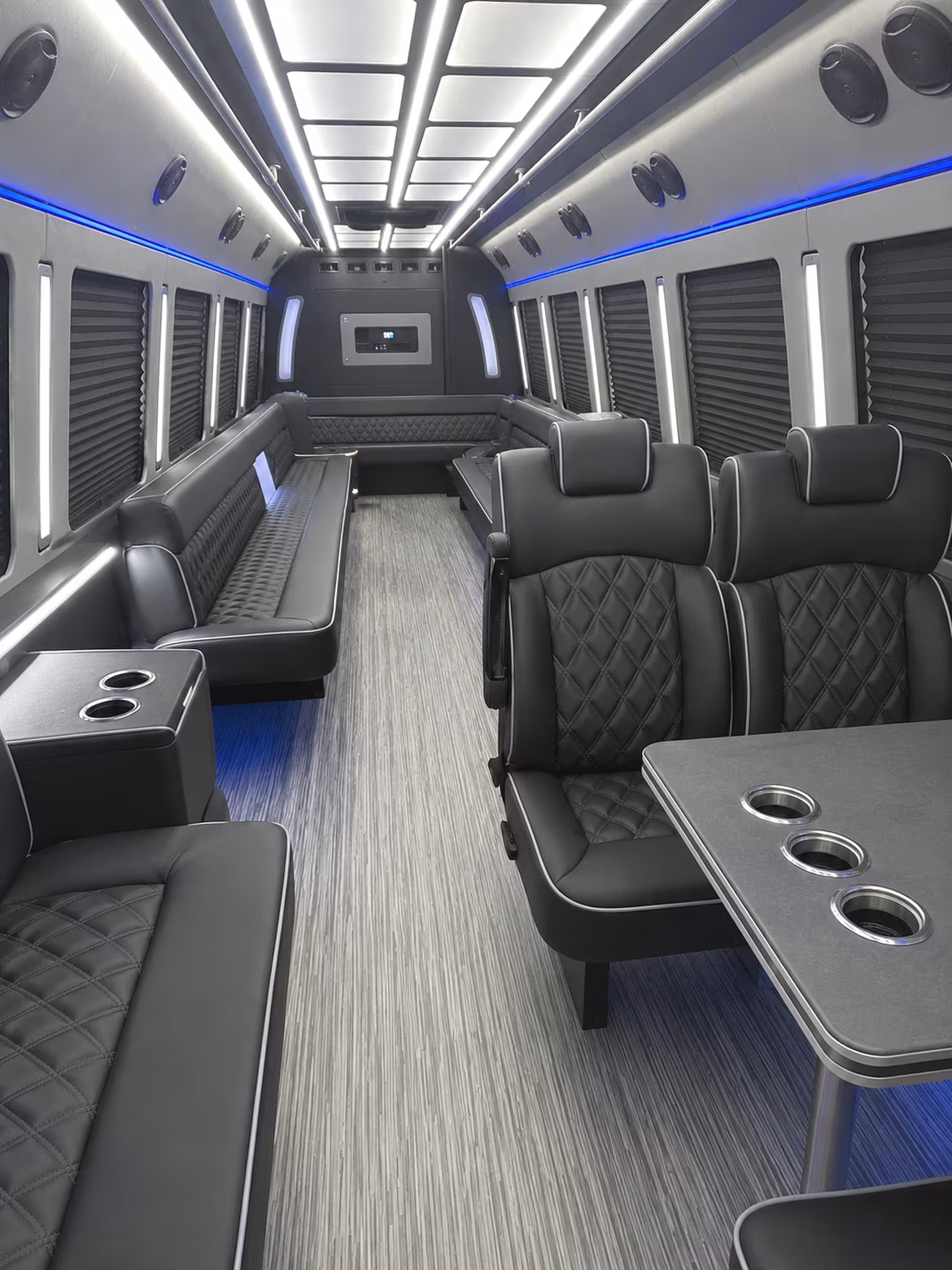 grand prairie 25 passenger party bus inside
