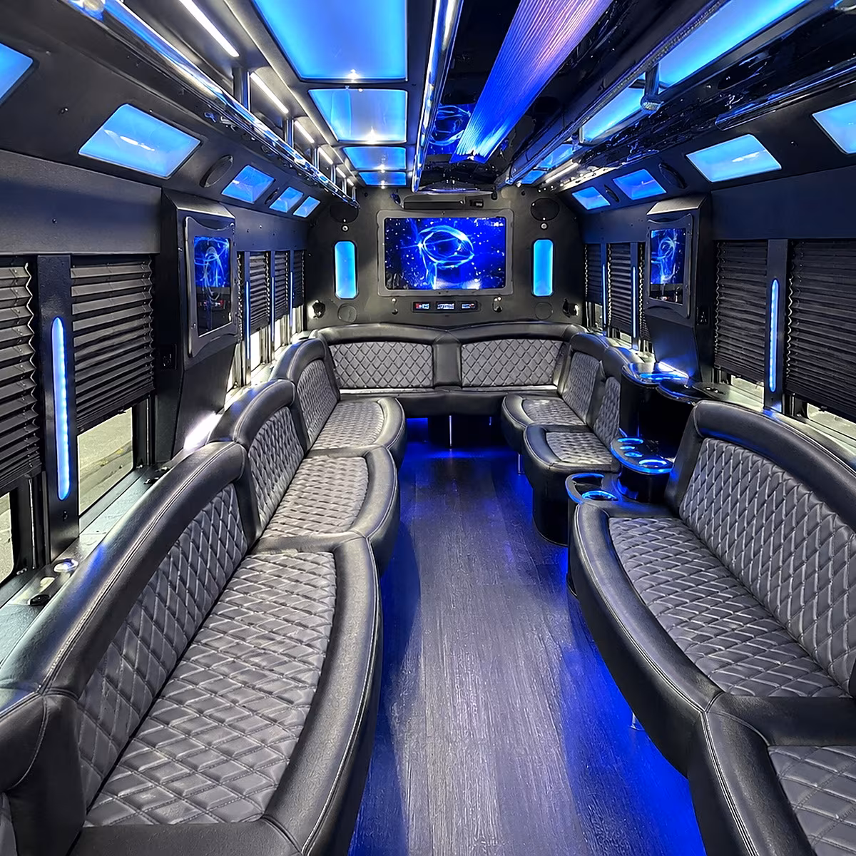 grand prairie 50 passenger party bus interior