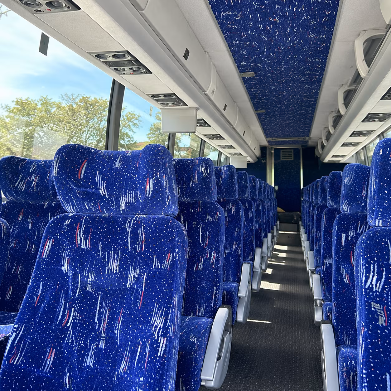 grand prairie charter bus inside
